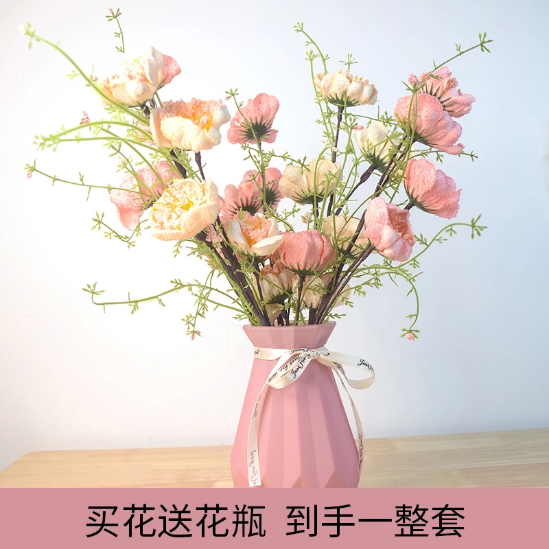 高档杜鹃花仿真花束摆设客厅餐桌花家居干花装饰插花花艺摆件摆放