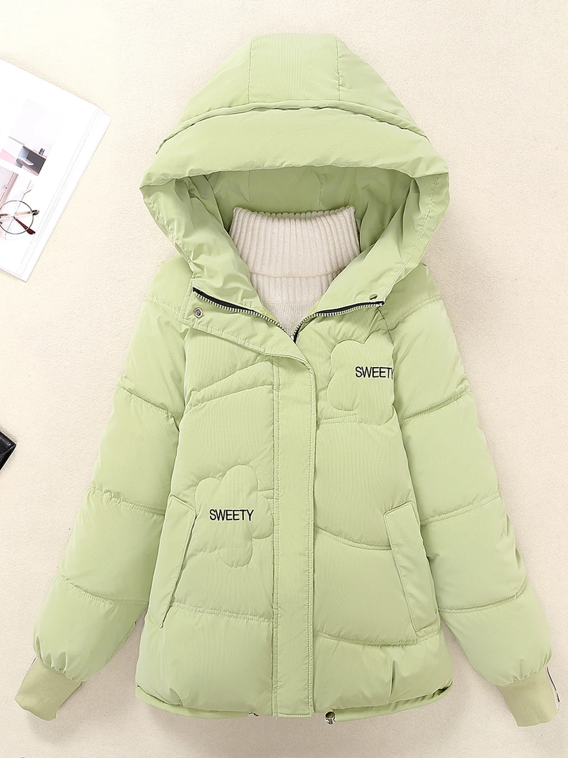 时尚大码棉服女冬季新款宽松棉衣休闲连帽棉袄短款高端百搭外套潮