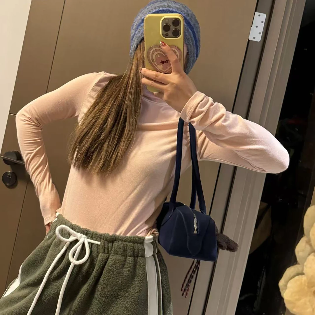 韩系叠穿高领打底衫