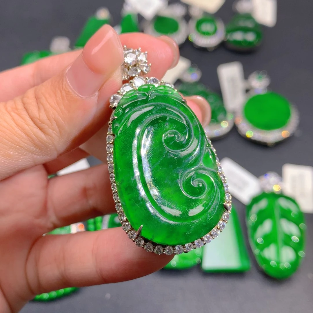 翡翠颈饰银S925镶嵌11111111111