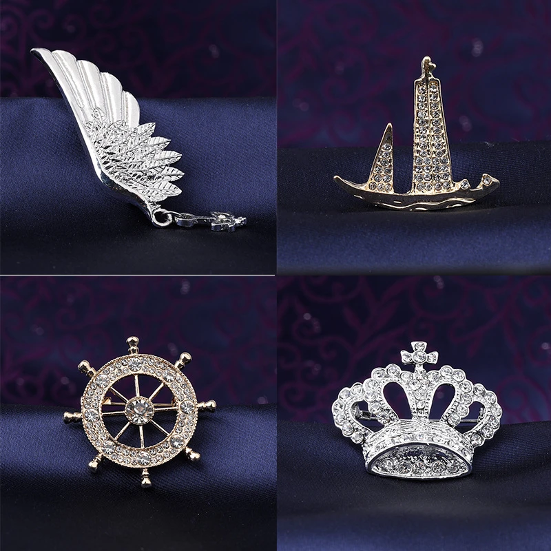 花式男士高档金色礼盒装商务简约百搭法式个性襟章领针领扣徽章