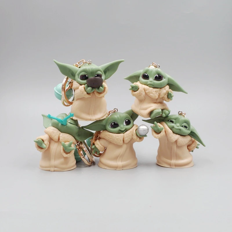 跨境星球大战尤达手办 曼达洛人尤达宝宝公仔钥匙扣