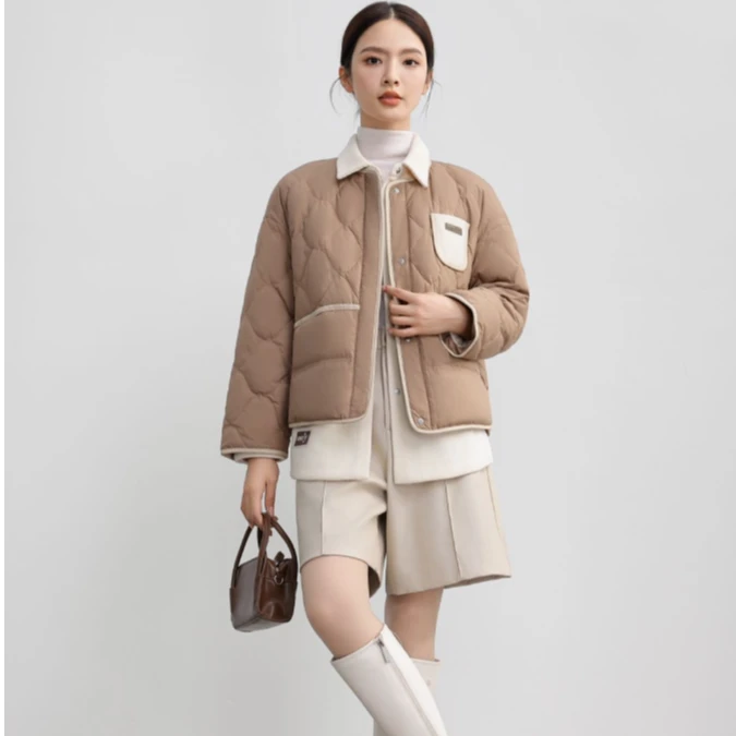 雪中飞冬女士短款羽绒服圆两件套X40146106F