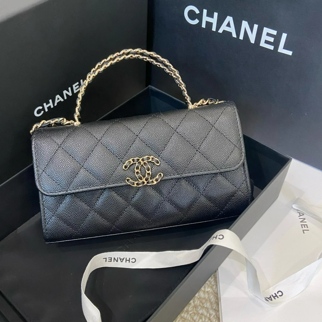 99新 Chanel/香奈儿 闲里/Chanel/闲置kelly woc手柄黑金牛链条包