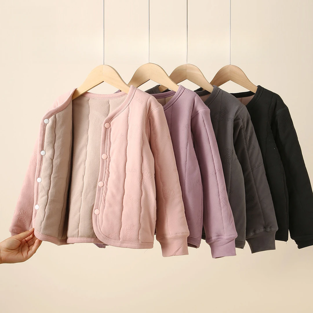儿童棉服冬季加棉保暖男女宝宝校服神器内搭内胆棉袄三层夹棉男童