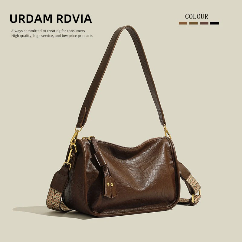 URDAM RDVIA大容量腋下包包女2024新款软皮复古枕头包通勤斜挎包