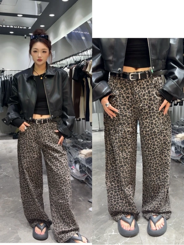 美式牛仔豹纹裤 原版原料 质量嘎嘎香