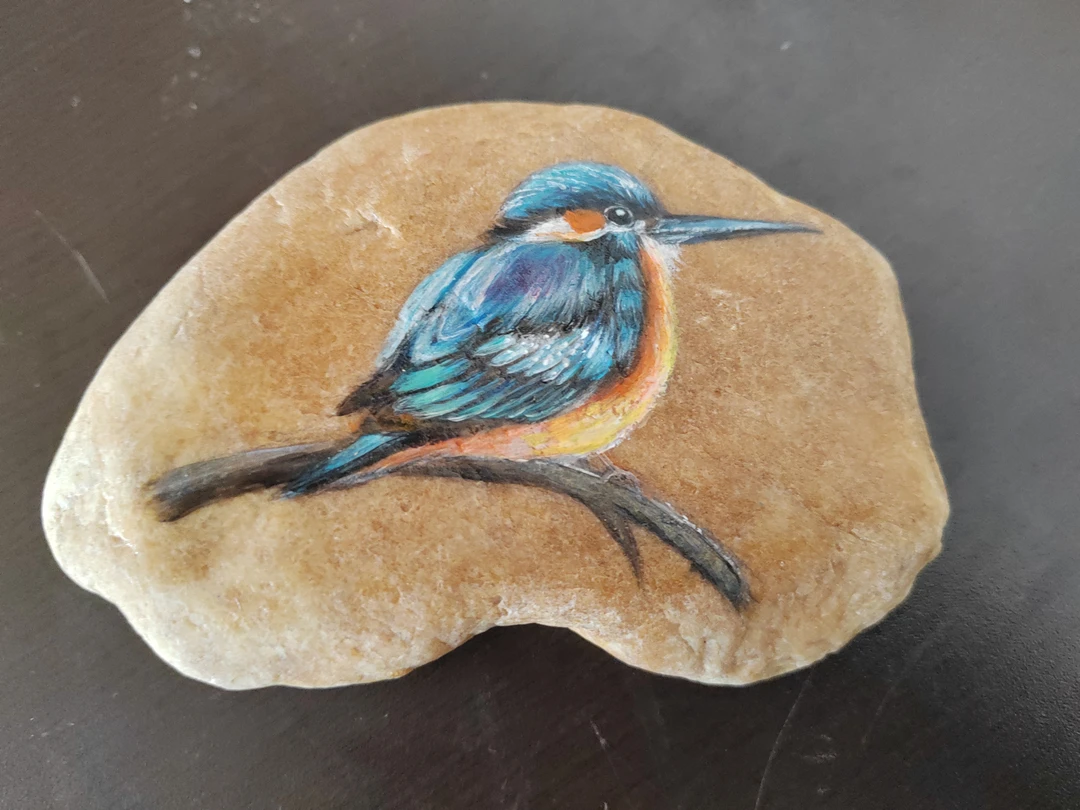 手工艺品 手工绘画 石头画 家庭摆件