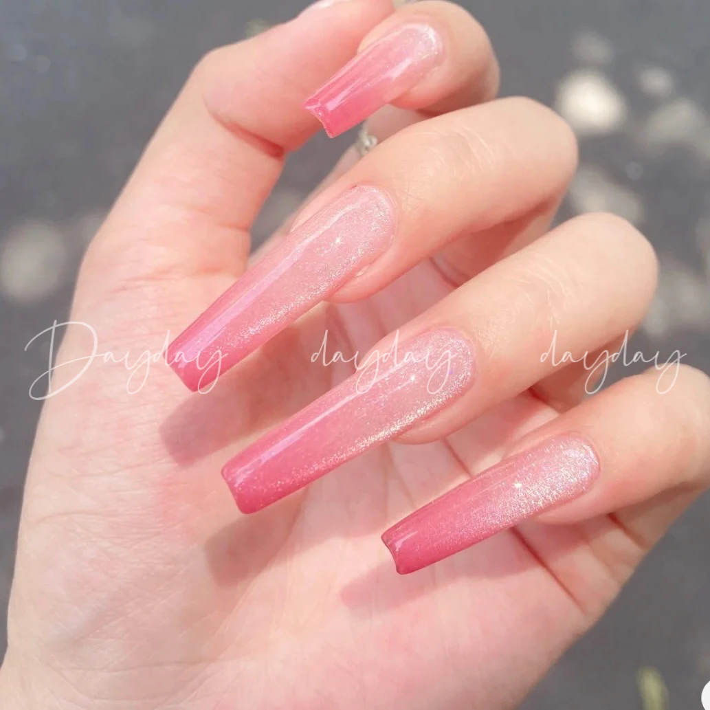 【西瓜碎冰冰夏季】Dayday纯手工高端裸色原创穿戴甲爆闪冰透夏日