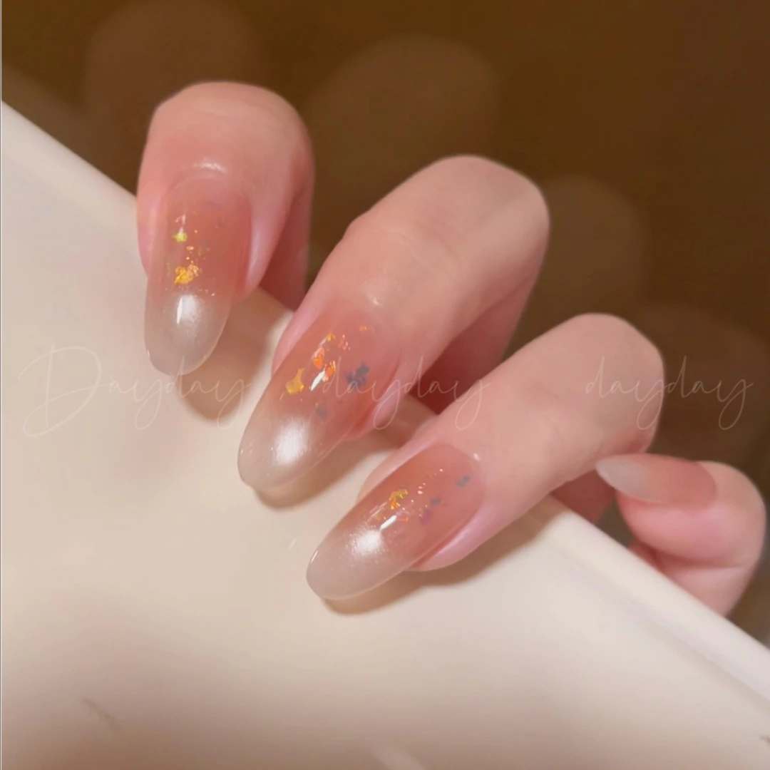 【晨露微光】dayday 纯手工高端原创穿戴甲，此款为清透款看回放