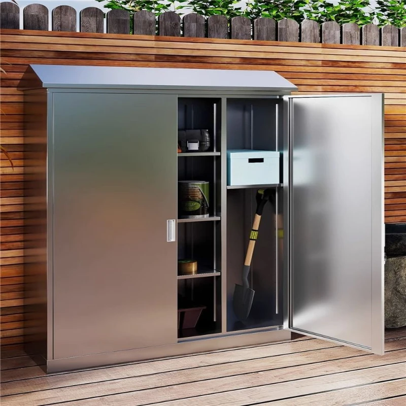 可定制304不锈钢户外防水防锈工具收纳柜花园庭院室外家用储物柜