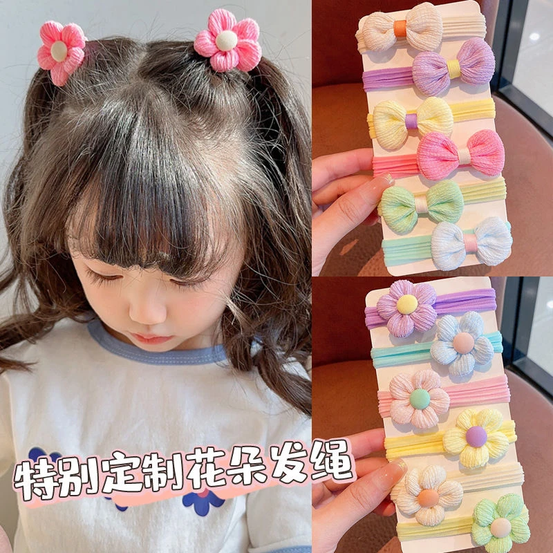 儿童头绳糖果色蝴蝶结皮筋发饰女童扎高马尾橡皮筋女孩不伤发发圈