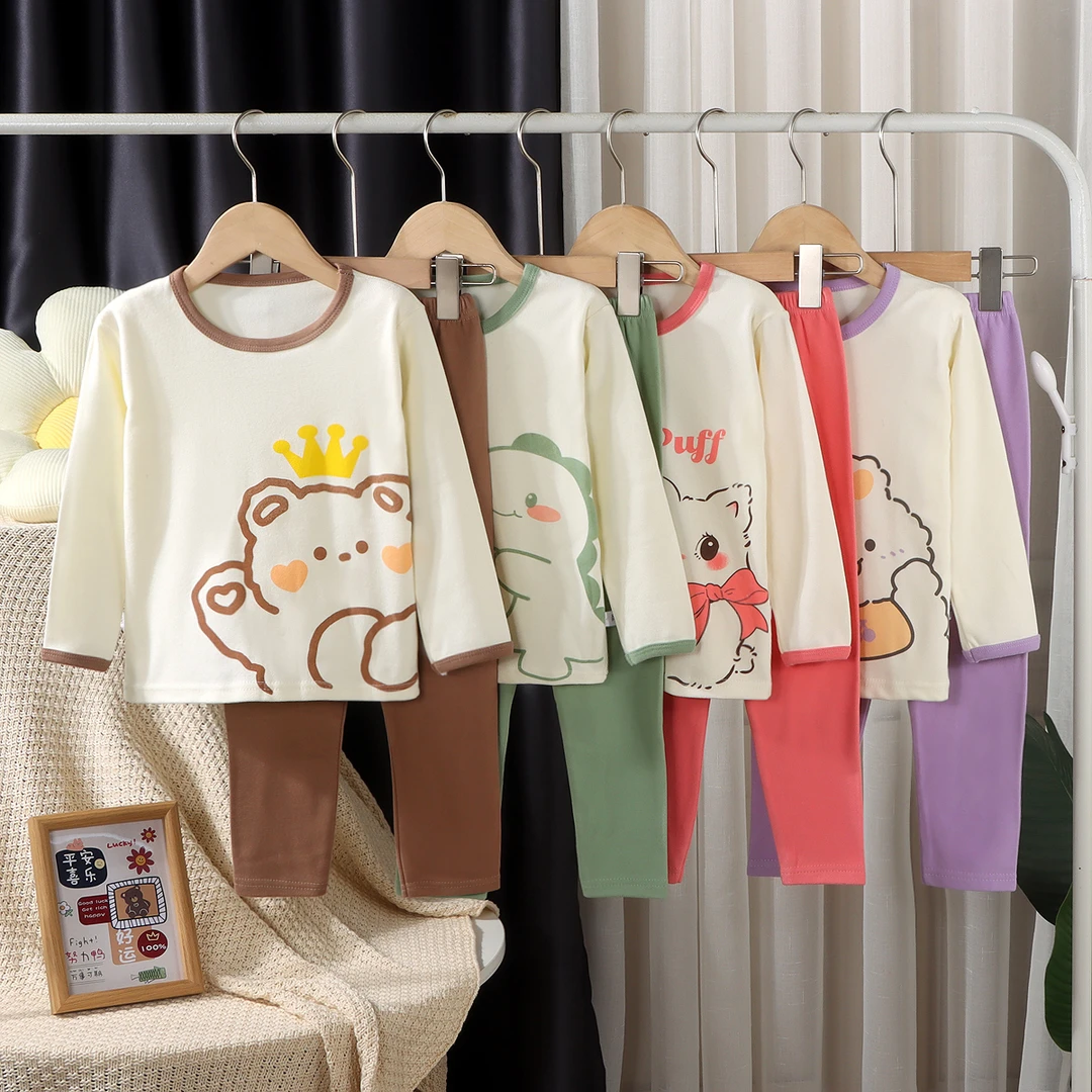 儿童秋衣秋裤男童女童春秋款内衣套装透气家居服宝宝休闲保暖睡衣