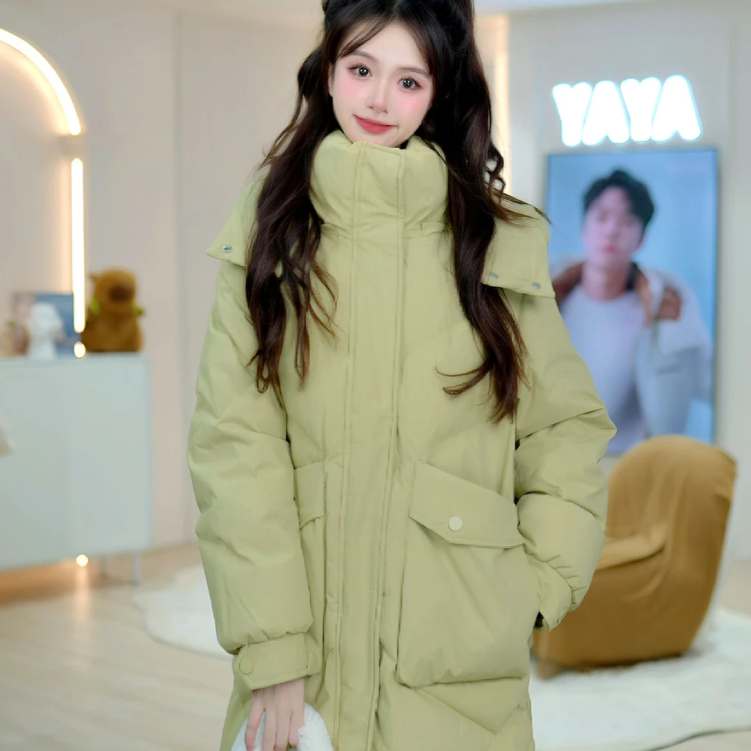 YAYA/鸭鸭时尚休闲女士冬季长款羽绒服故人西辞黄鹤楼