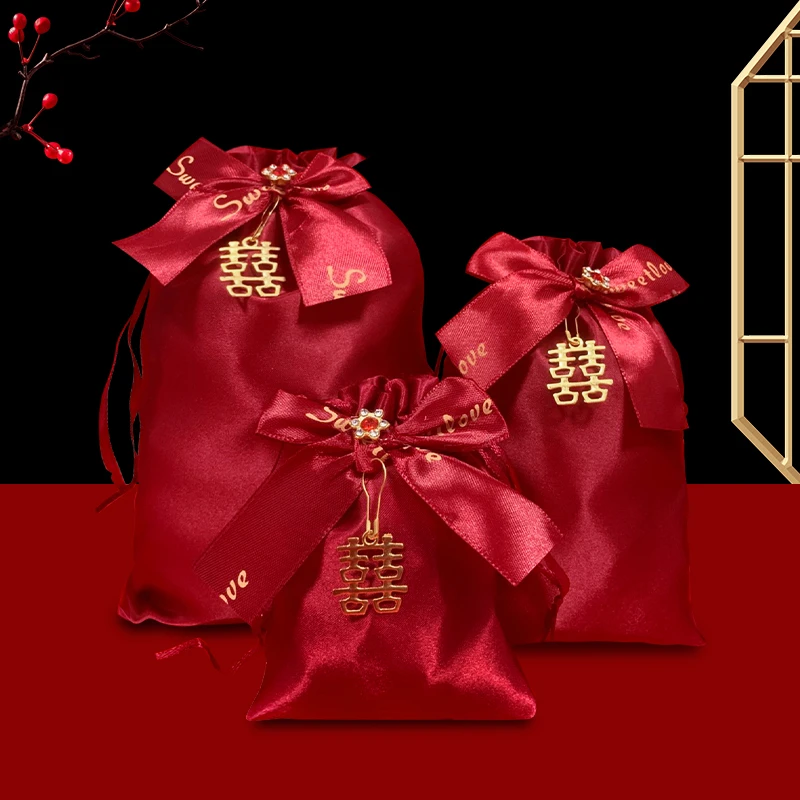 婚礼喜糖袋子结婚专用糖果袋伴手礼袋新中式喜糖袋子红色古典庆典
