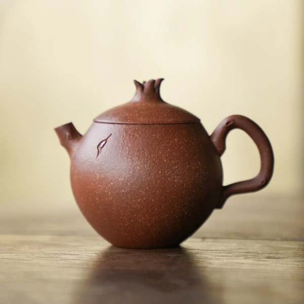 树屿集 |《红石榴》(小)100cc降坡宝石镶嵌紫砂壶茶壶