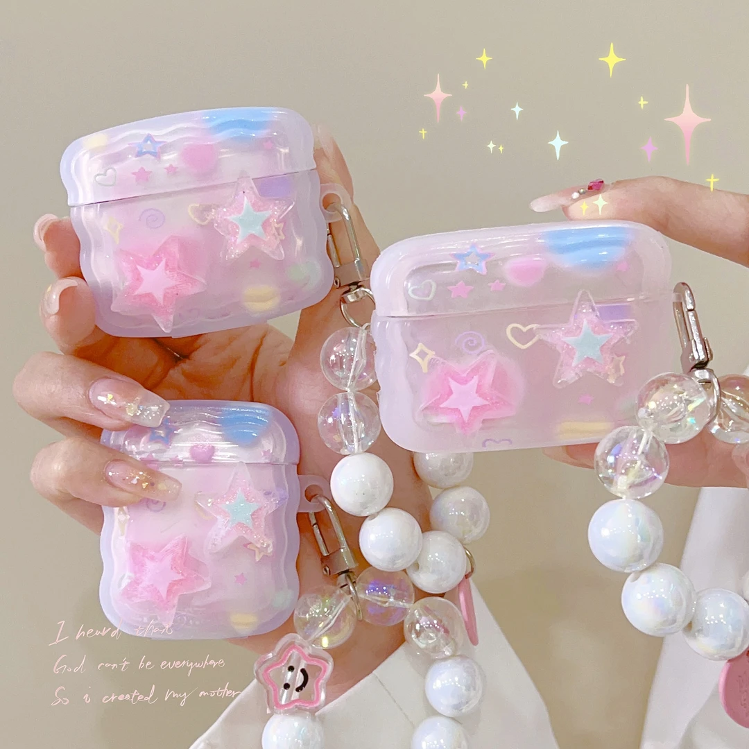 ins少女晕染星星适用苹果无线蓝牙airpods pro1/2代3代耳机保护套