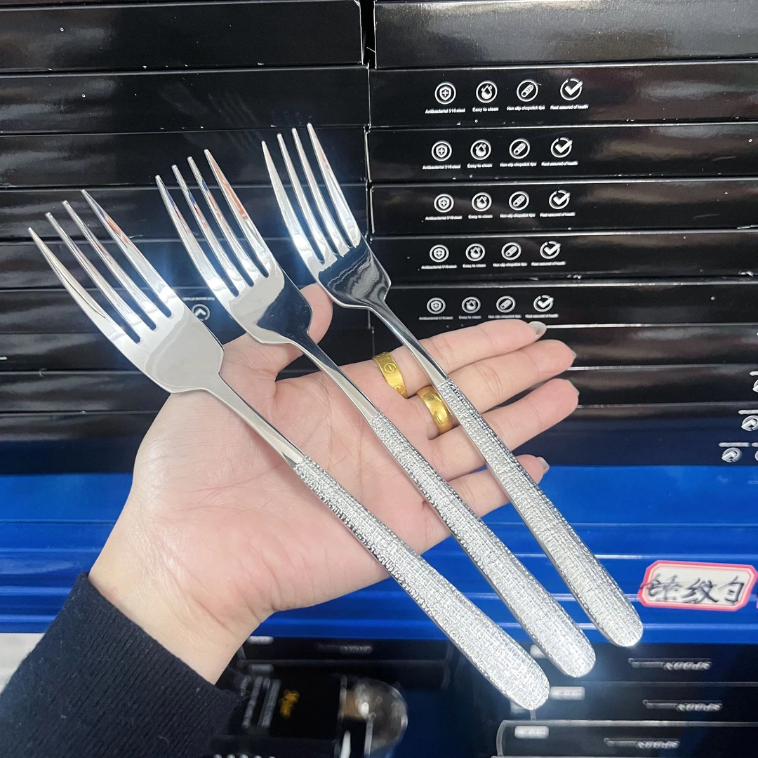 18-10不锈钢高级锤纹叉西餐叉