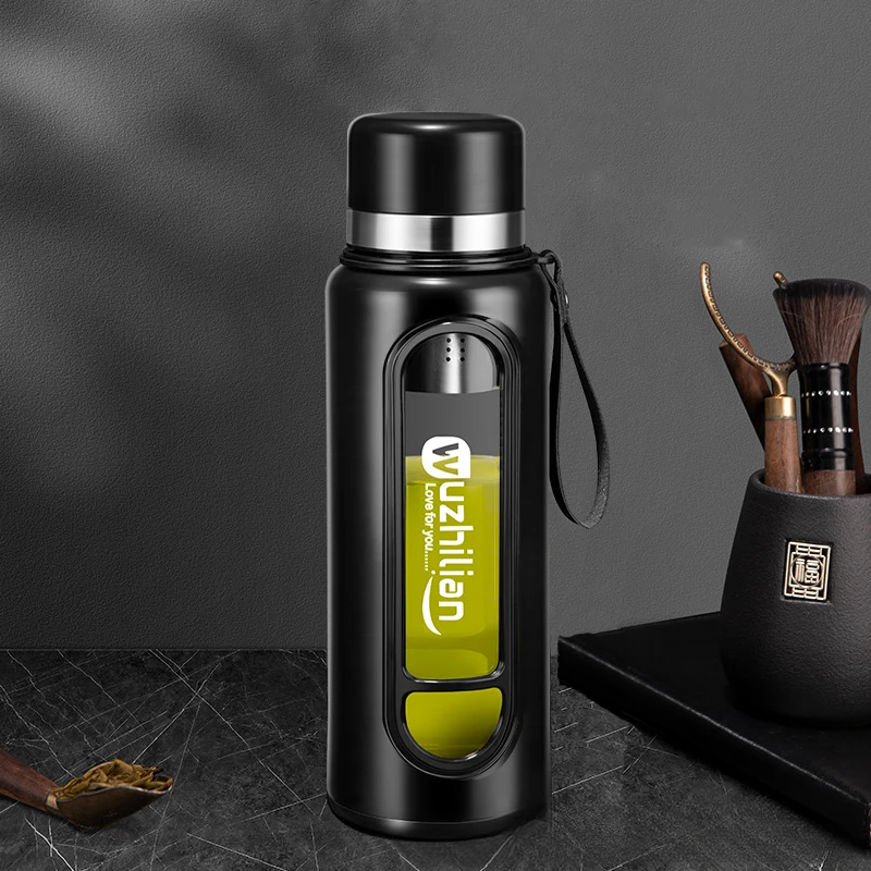 便携茶水分离泡茶水杯子超大号玻璃杯大容量双层耐高温防摔男隔热