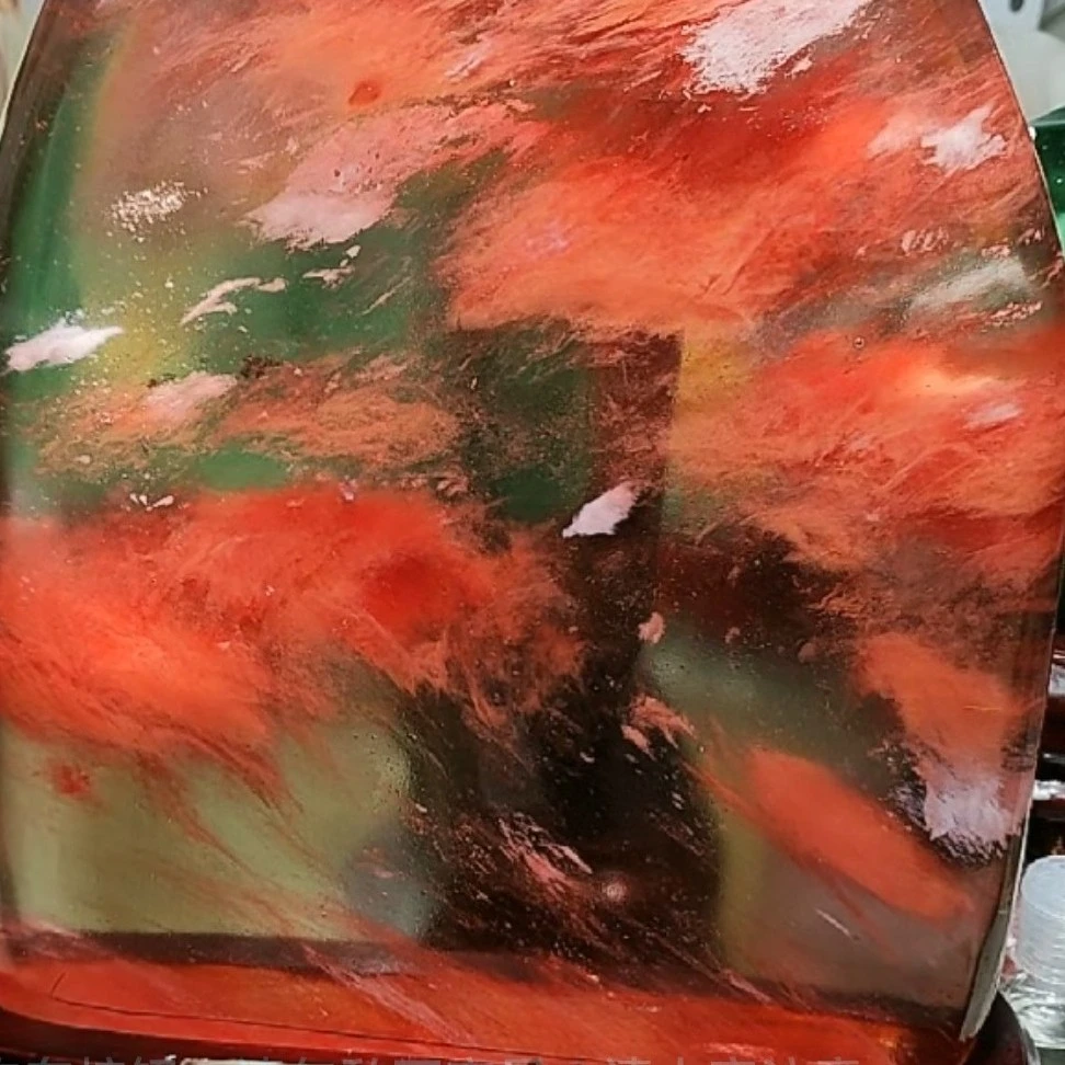 鸟拉圭的{红棉水晶家居饰品摆件