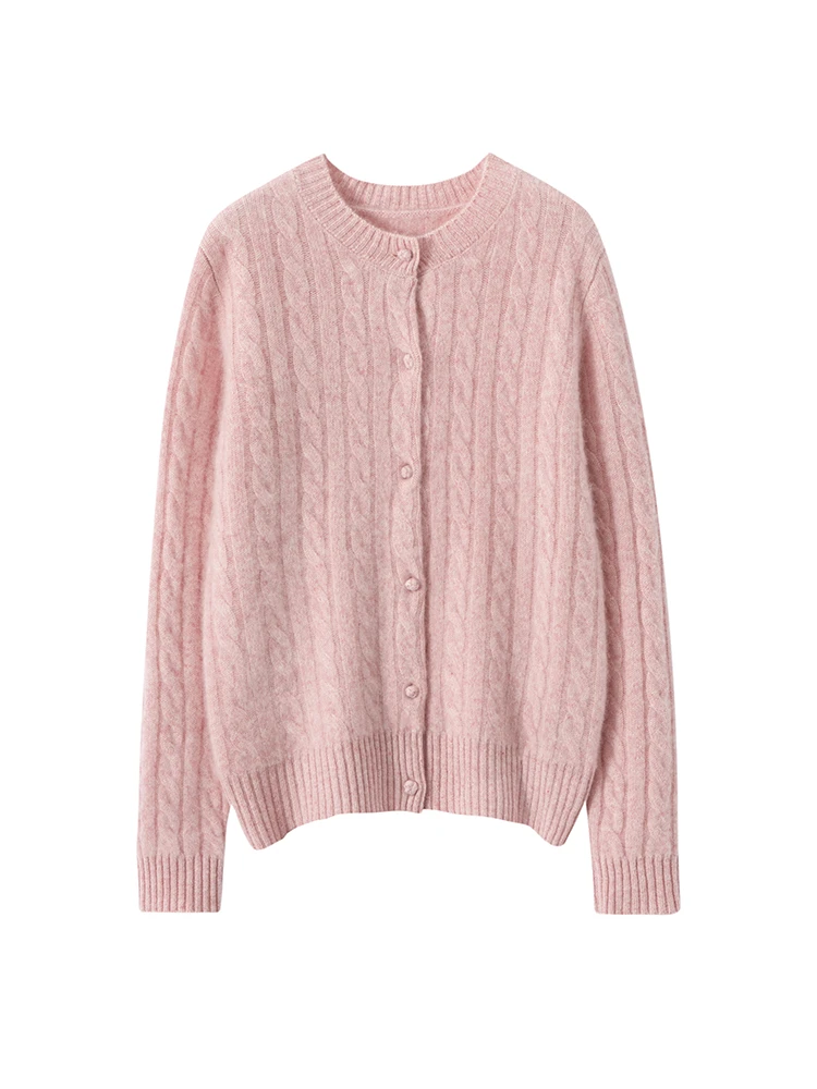 【拉夫家同款】100%纯山羊绒外套扭花开衫 RYYT-2120420