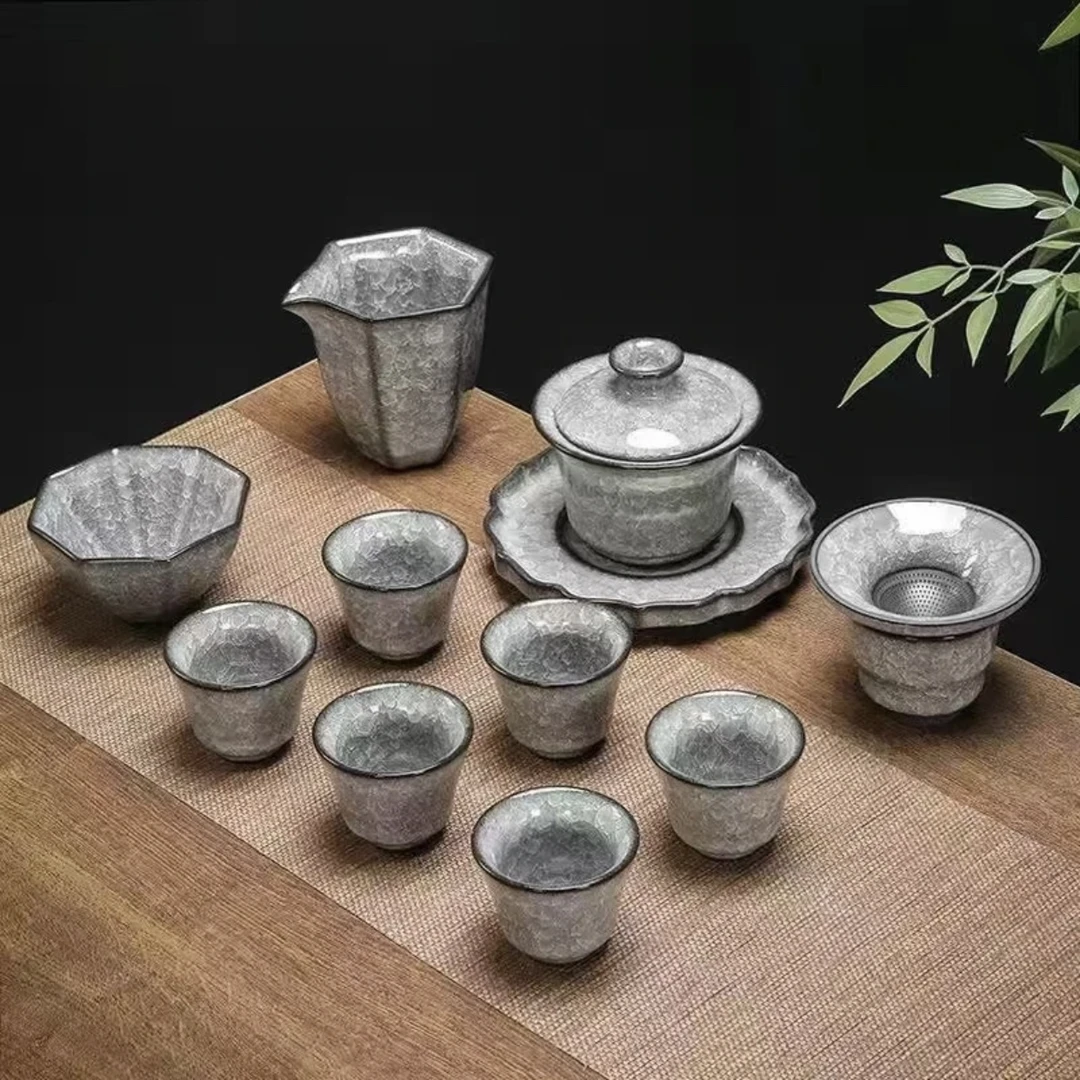 A-99(礼盒装)遇水化冰沾水可悬停盖碗茶具套组家用送礼泡茶礼盒装