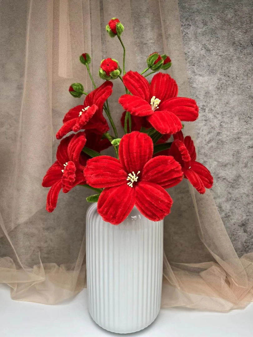 芙蓉花 扭扭棒材料包 不包含花瓶 手工DIY