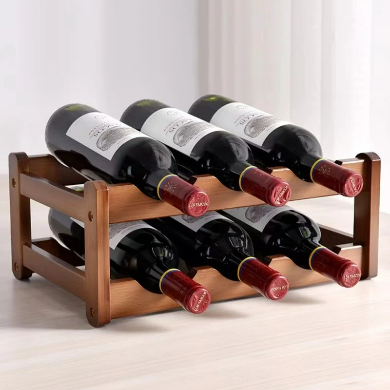【小竹匠】简易两层红酒架简约创意家用木质