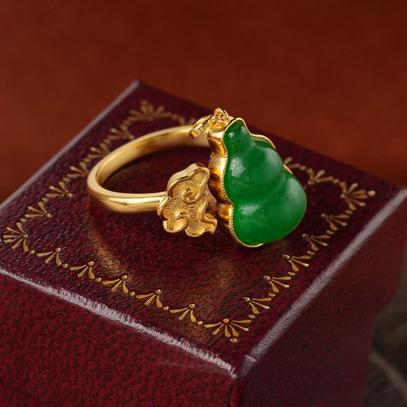 在忆 925银石英石戒指 轻奢国风葫芦戒指