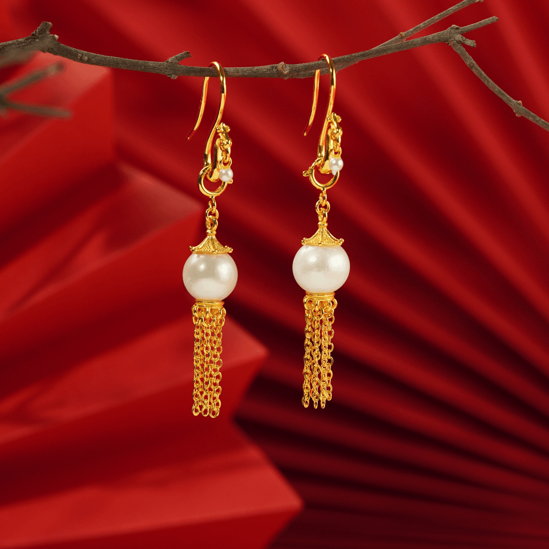 在忆 925银耳饰 简约古风优雅凉亭复古耳饰宫廷风国风