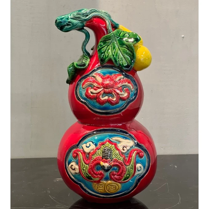 【富贵葫芦】陶瓷作品，家居公司会所礼品11*12*21