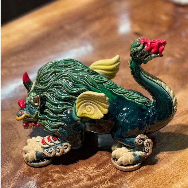 【招财霸王貔貅】陶瓷作品，国潮饰品，家居公司礼品21*15*19厘米