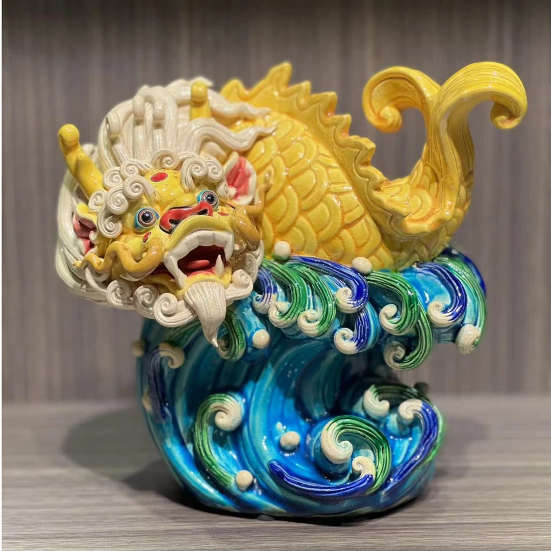 《小独占鳌头》陶瓷，18*13*17厘米，家居公司办公室书房礼品摆件