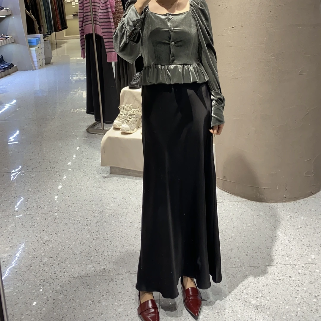 欧货设计师款丝绒上衣