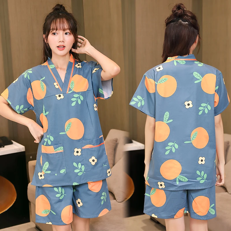 2023新款汗蒸服女款纯棉胸部双层高档情侣全棉男加大码桑拿洗浴服