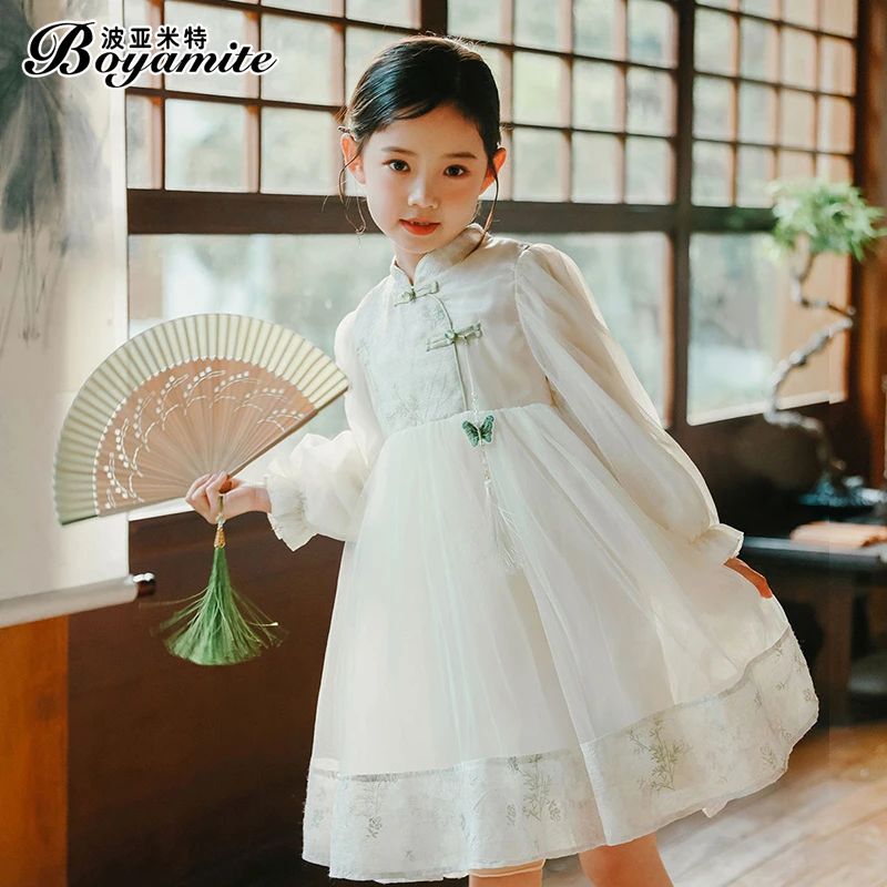 BOYAMITE/波亚米特女童连衣裙汉服春季儿童洋气中国风裙子24040