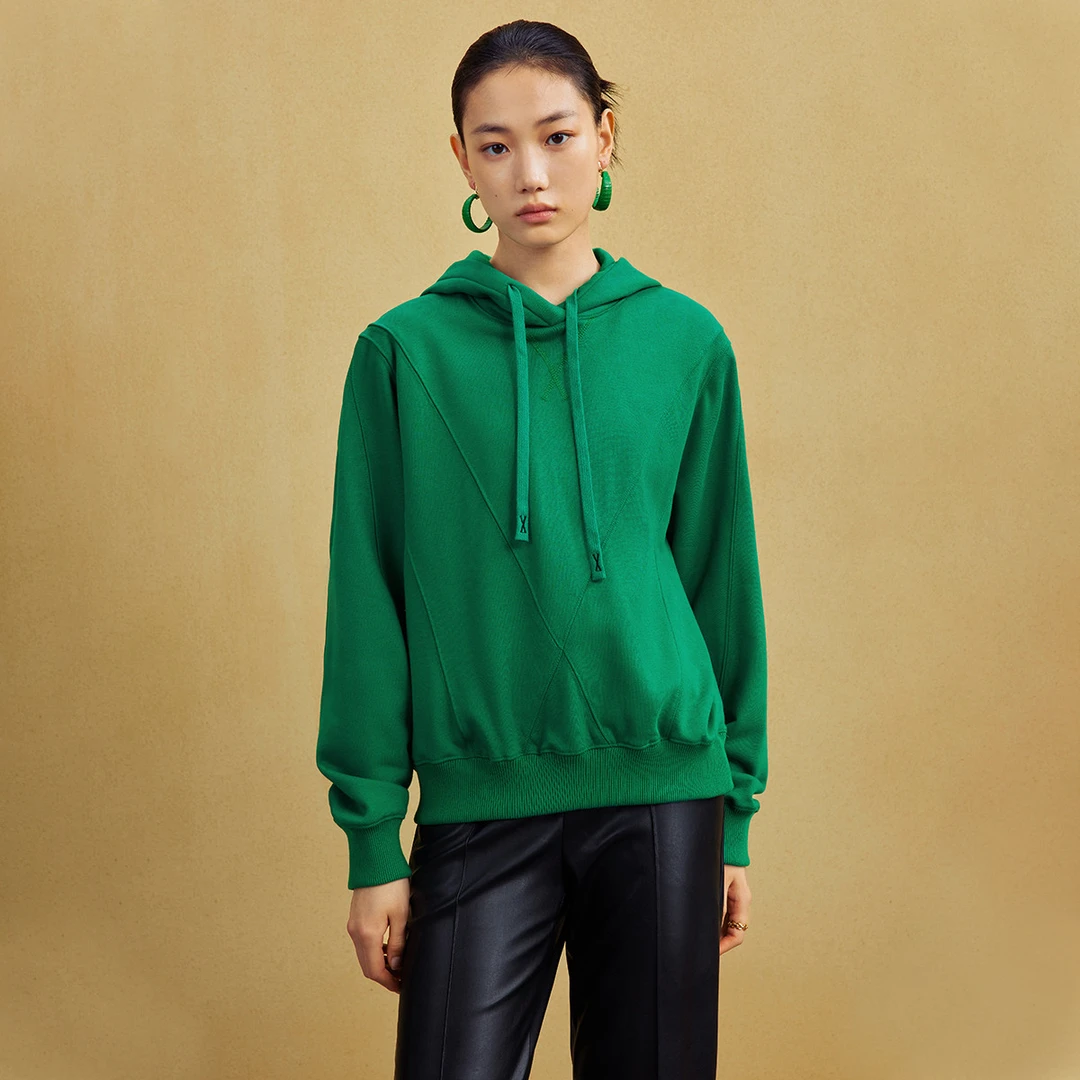 【小余专属】M317301986舒适宽松全棉卫衣时尚连帽抽绳百搭休闲