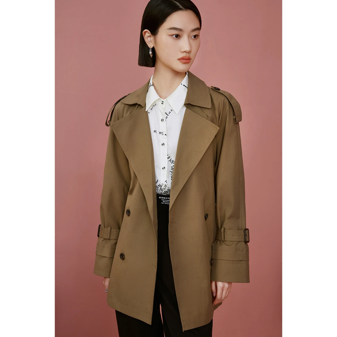 【芊芊专属】曼德诗百搭时尚都市风衣M424300612