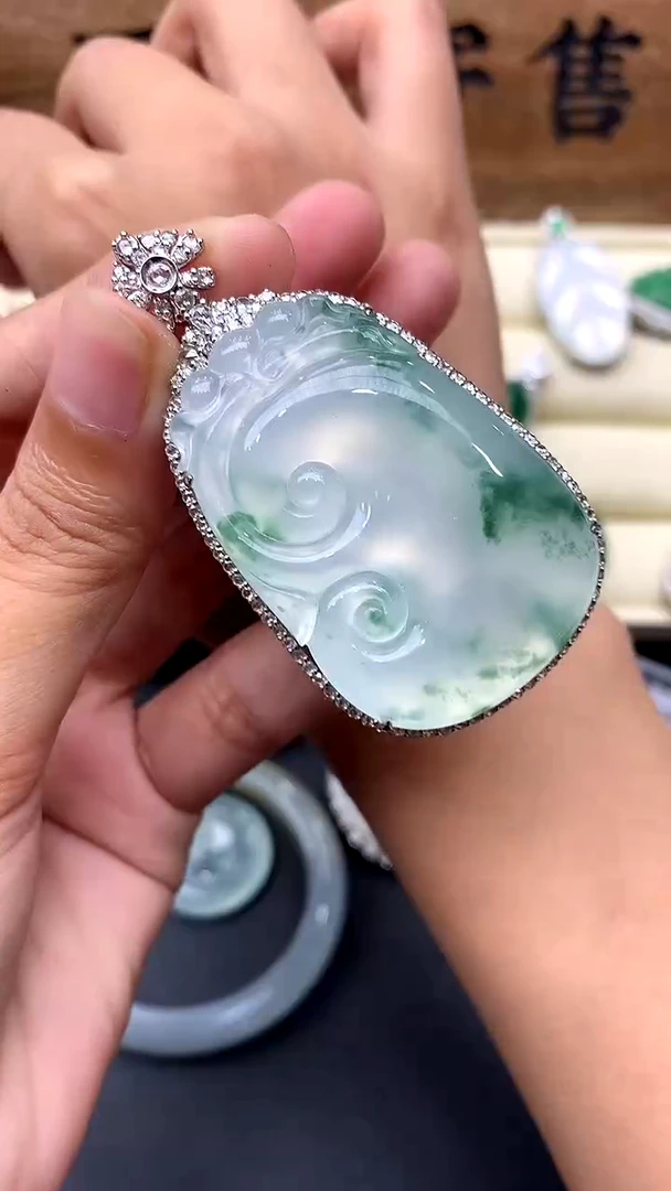 【闪购商品】翡翠颈饰18K金镶嵌419-分单-总价38500