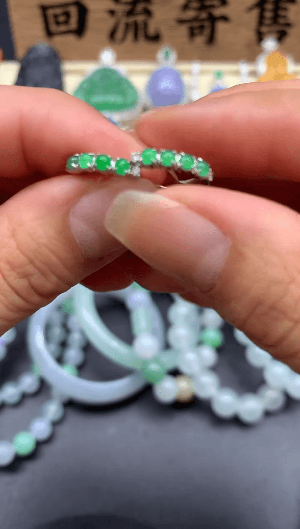 【闪购商品】翡翠耳饰18K金镶嵌102-多人