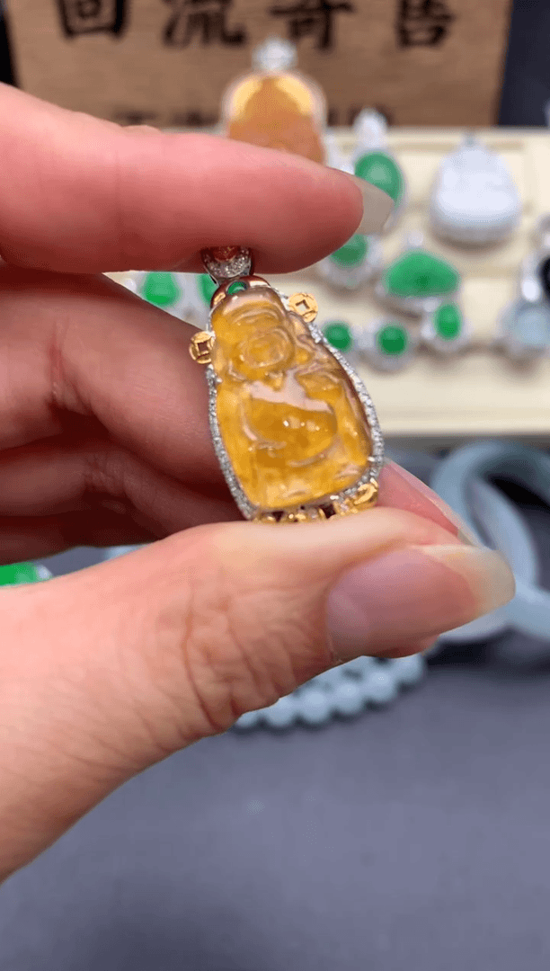 【闪购商品】翡翠颈饰18K金镶嵌116-多人