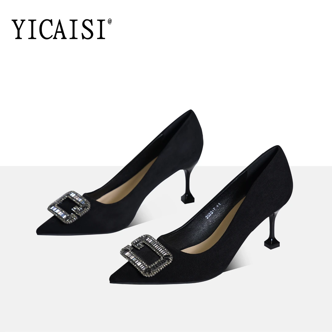 【YSC】24年春夏新款闪亮水钻女鞋通勤轻奢气质百搭尖头浅口高跟鞋