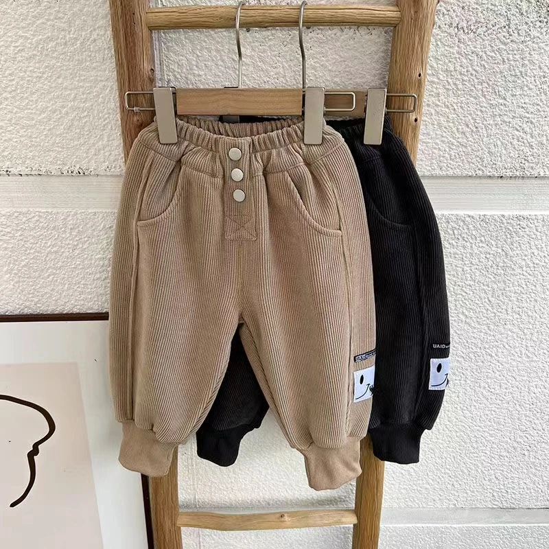 儿童冬装裤子加绒厚休闲裤2024冬季新款儿童装一体绒卫裤秋冬款