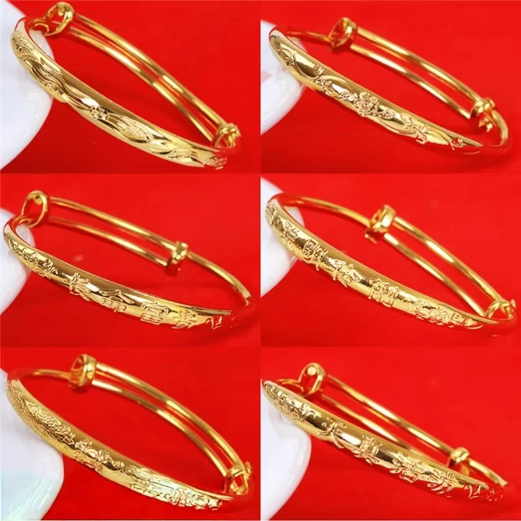 合金手镯 铜合金手镯仿真镯子儿童手镯宝宝手镯百天周岁满月礼物