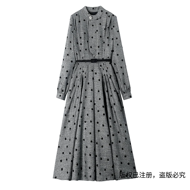 人间锦秋【千树】2023女装新款长袖连衣裙 YM3C01315Q