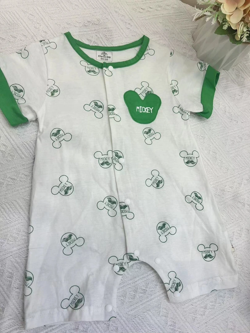 婴儿连体哈衣 通用链接儿童恐龙幼儿绿色宝宝新生儿夏款印花婴童