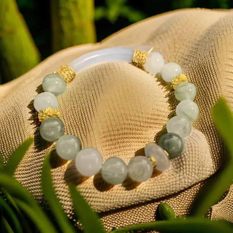 非金属陶瓷手链 遇见金丝蓝碧天山翠手串