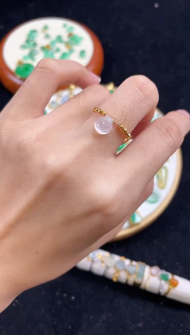 【闪购商品】翡翠戒圈18K金镶嵌一个  JK647