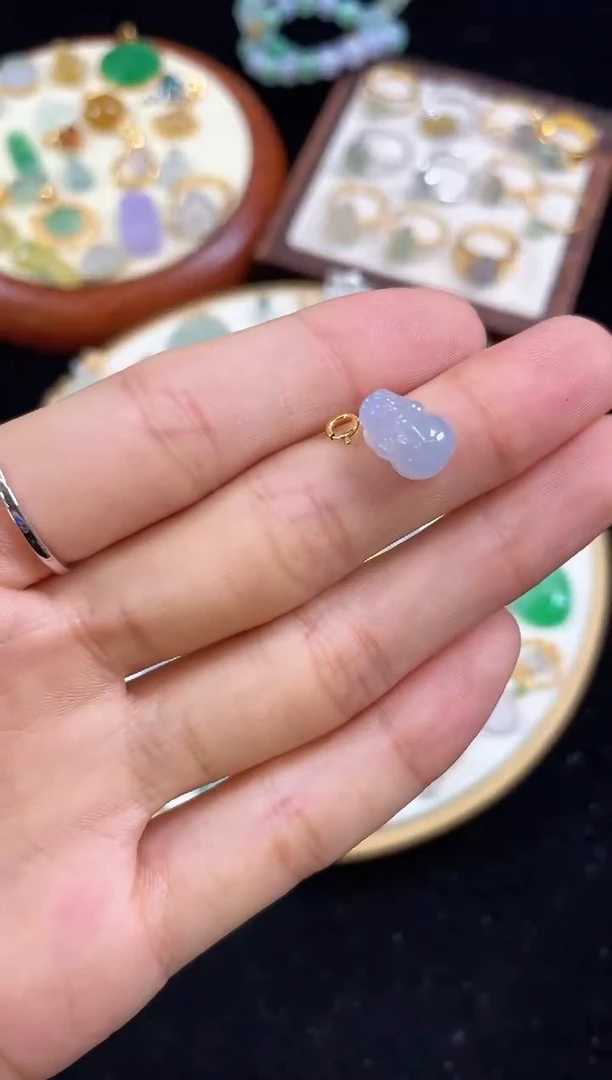 【闪购商品】翡翠吊坠(不含链)18K金镶嵌一个  JK705