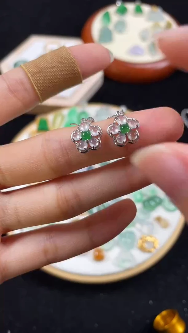 【闪购商品】翡翠耳饰未镶嵌2个  JK323